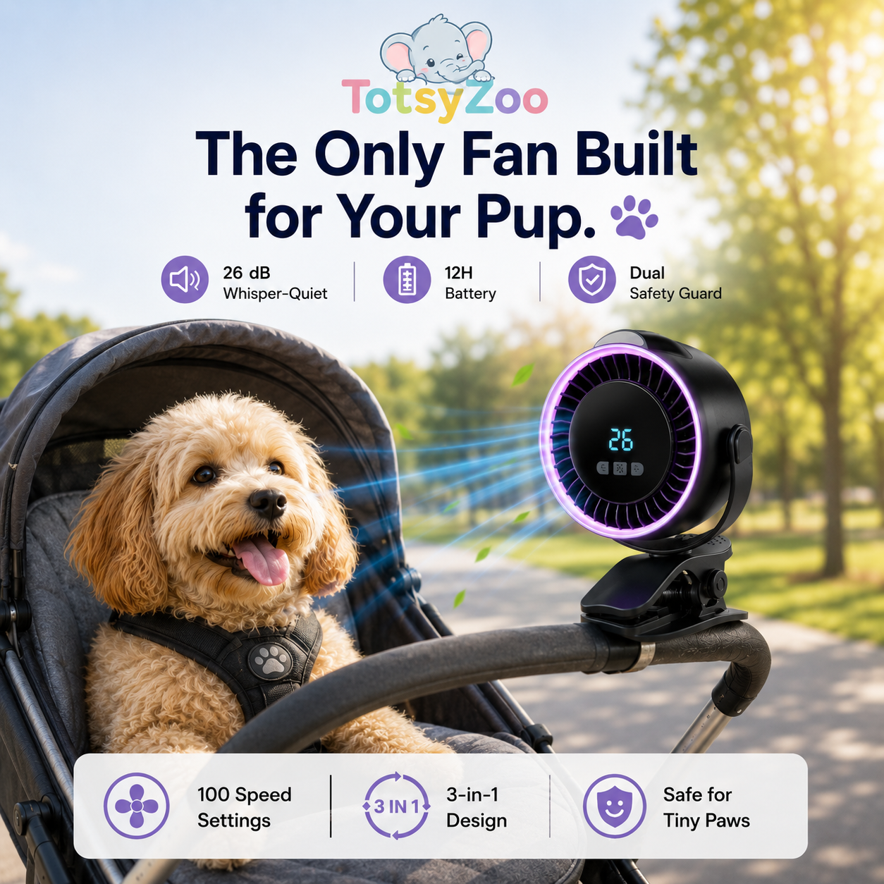 TotsyZoo® Dog Fan CoolClip